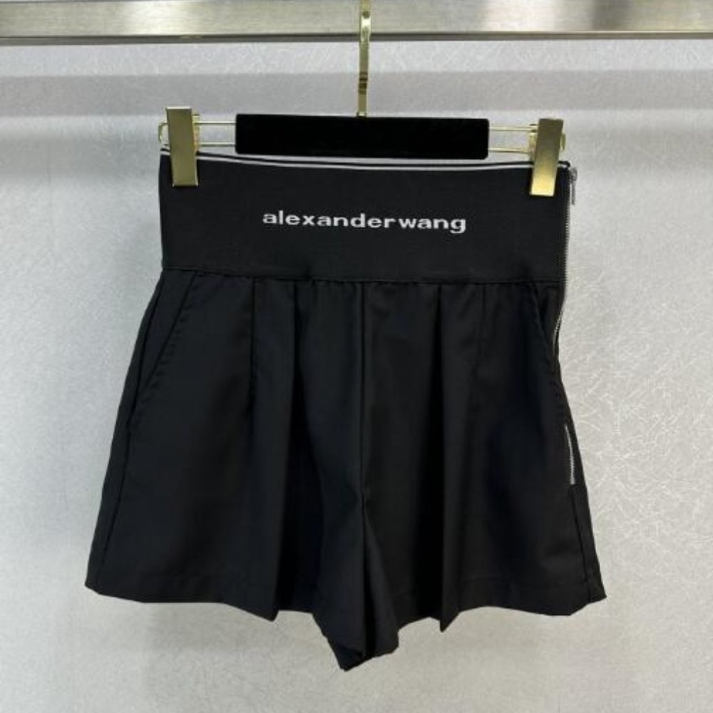 Alexander Wang Logo Elastic Mini Skirt Ribbed